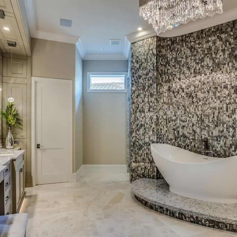 Primary bathroom with freestanding tub
