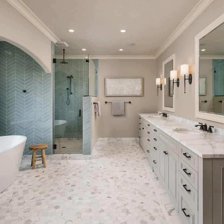 Walk-in tile shower remodel
