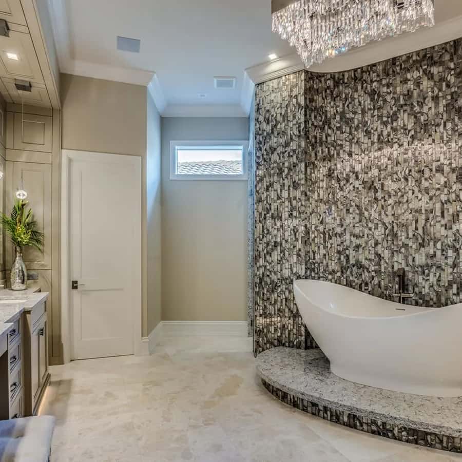 Primary bath with freestanding tub