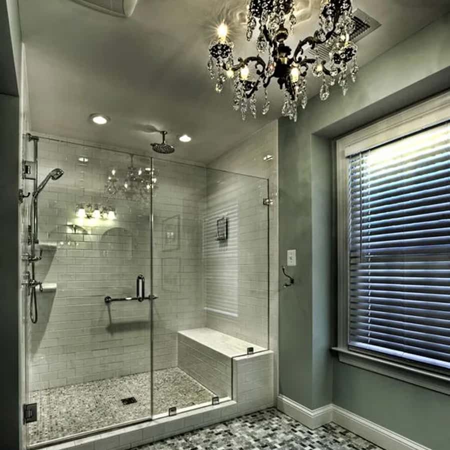 Bathroom renovation with tile shower